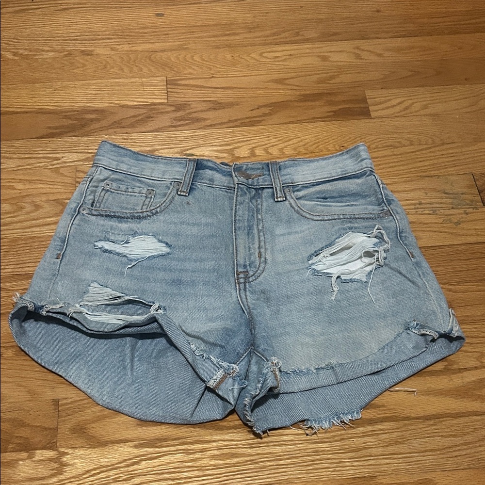 Aeropostale Light Blue Distressed Jean Shorts